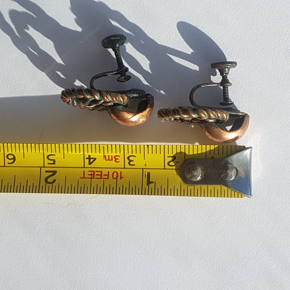Vintage/Antique Screw-on Copper Earrings - Picture 10 of 10